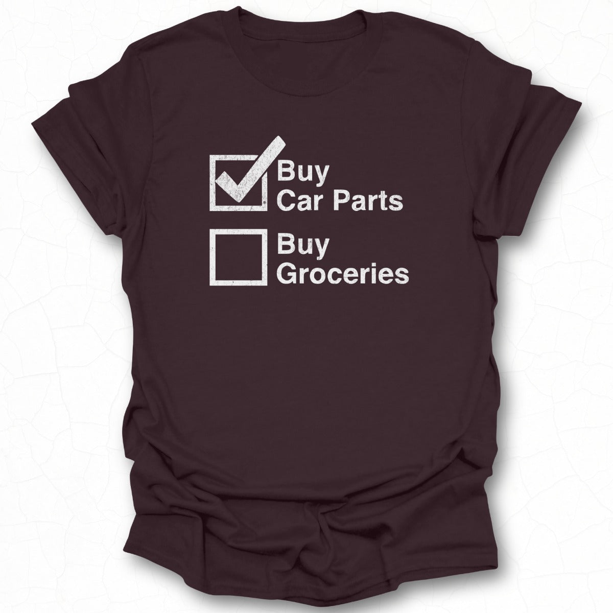 Buy Car Parts Design Check Box T-Shirt for Enthusiasts