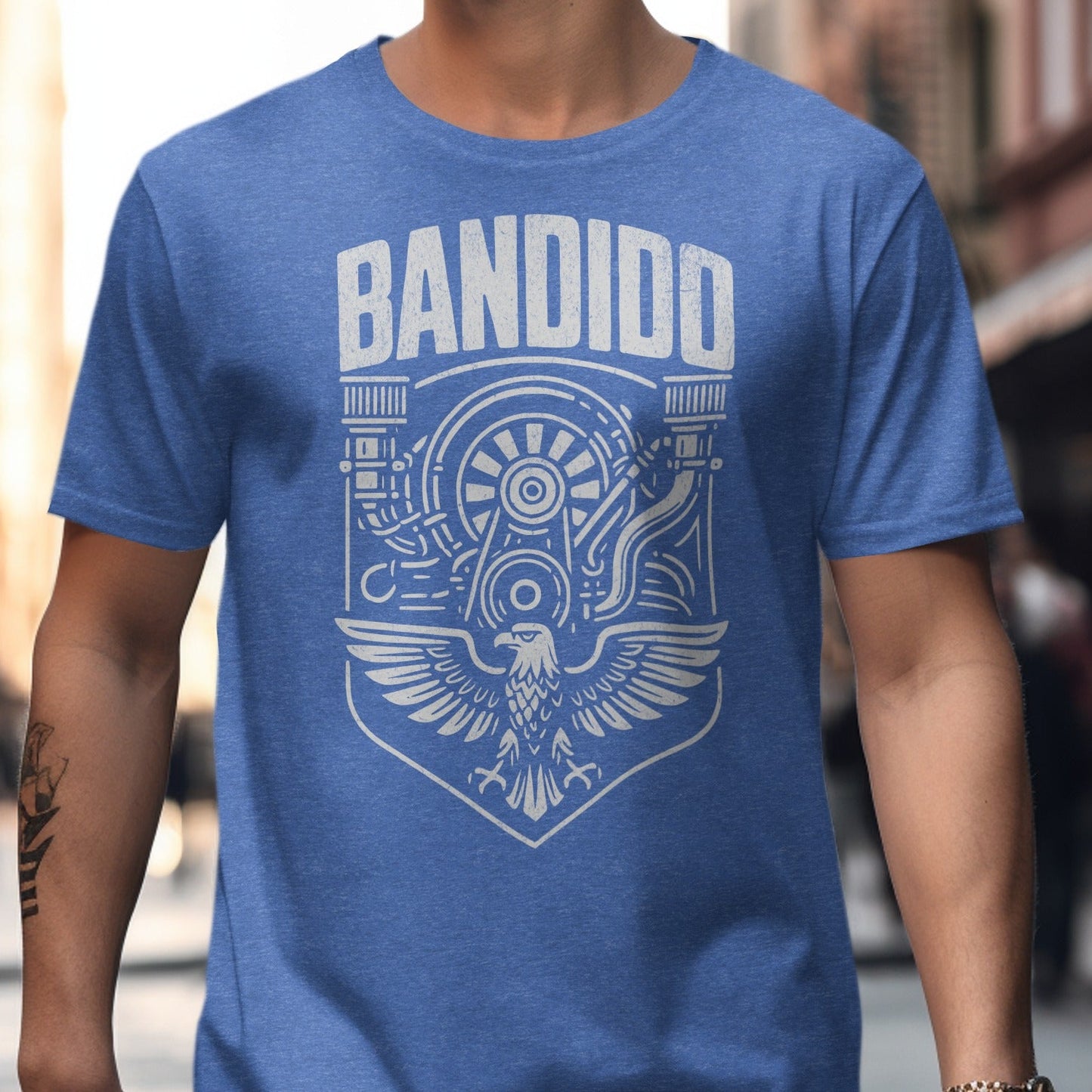 Bandido Graphic Blue Tee Shirt with Eagle Design product type