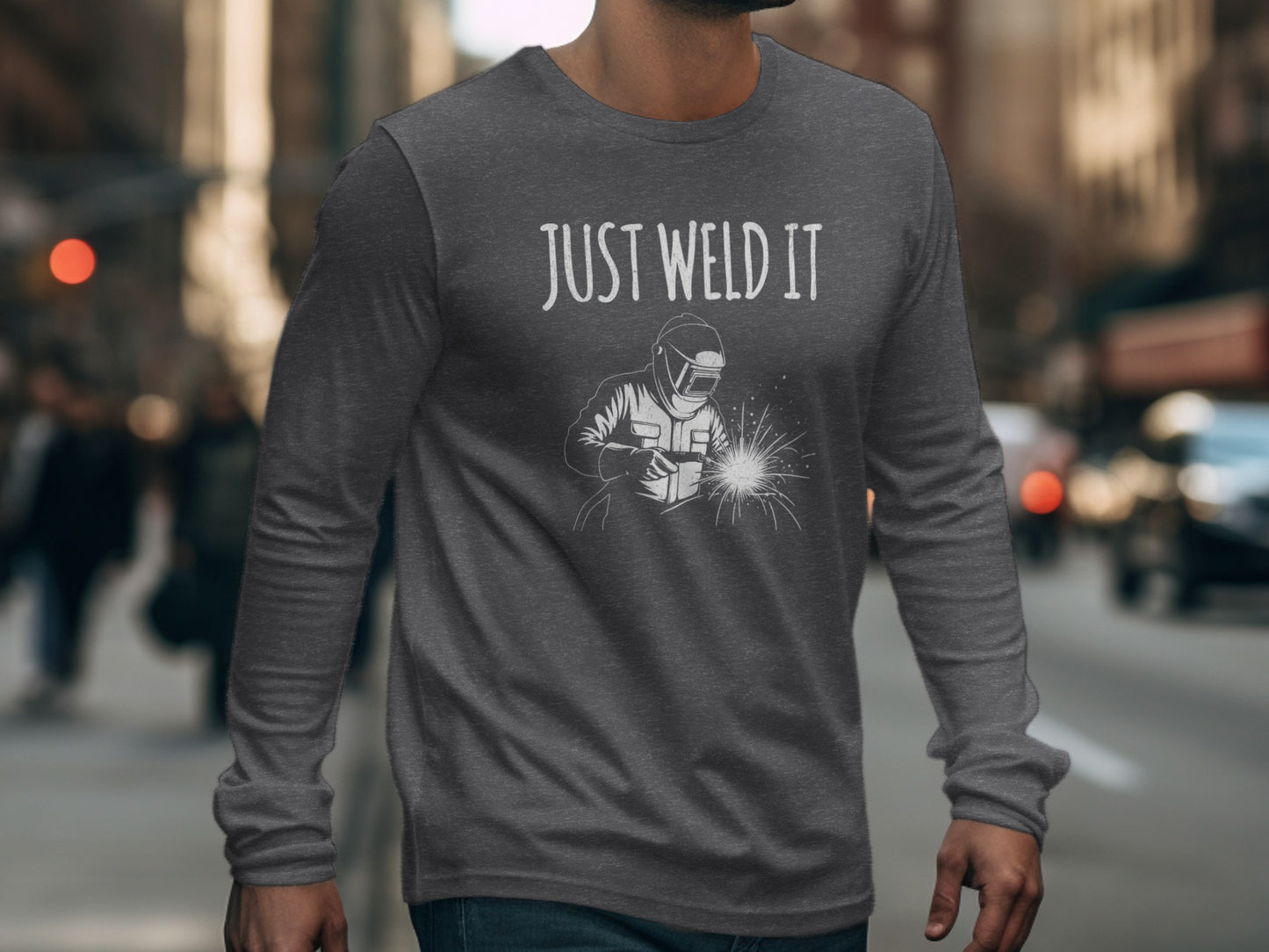 Just Weld It Welder Graphic Long Sleeve Shirt Product