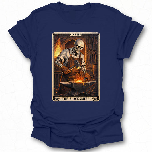 The Blacksmith Skeleton Graphic Artwork T-Shirt