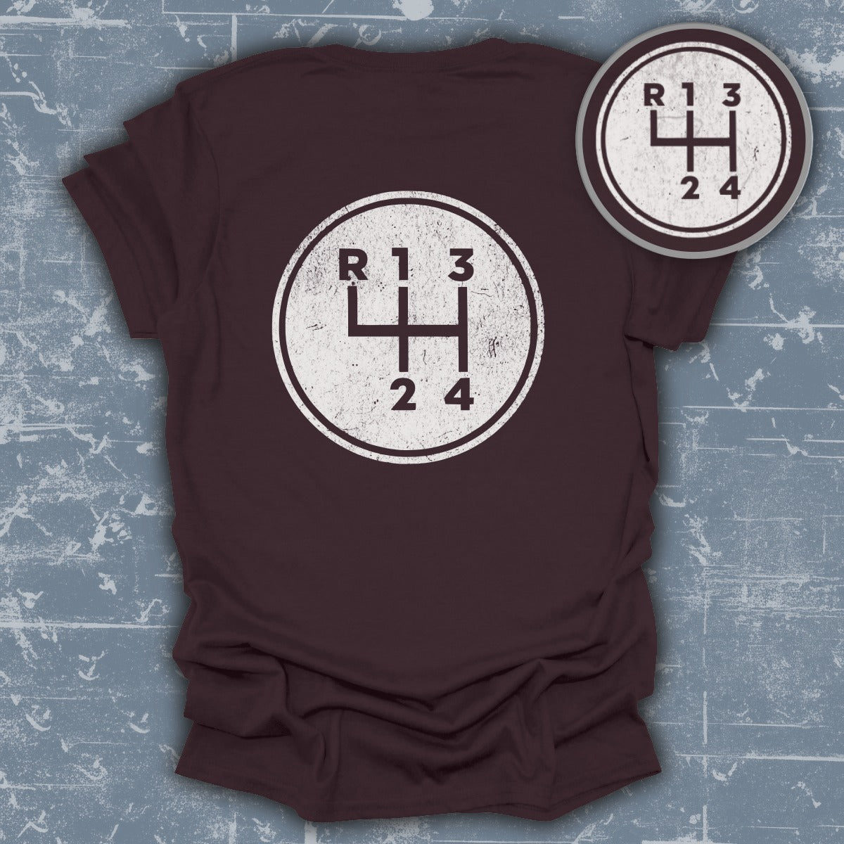 Retro Gear Shift Pattern Graphic T-Shirt Product