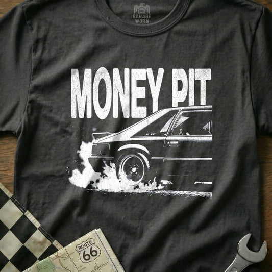 Money Pit Graphic Car Design Black T-Shirt Product