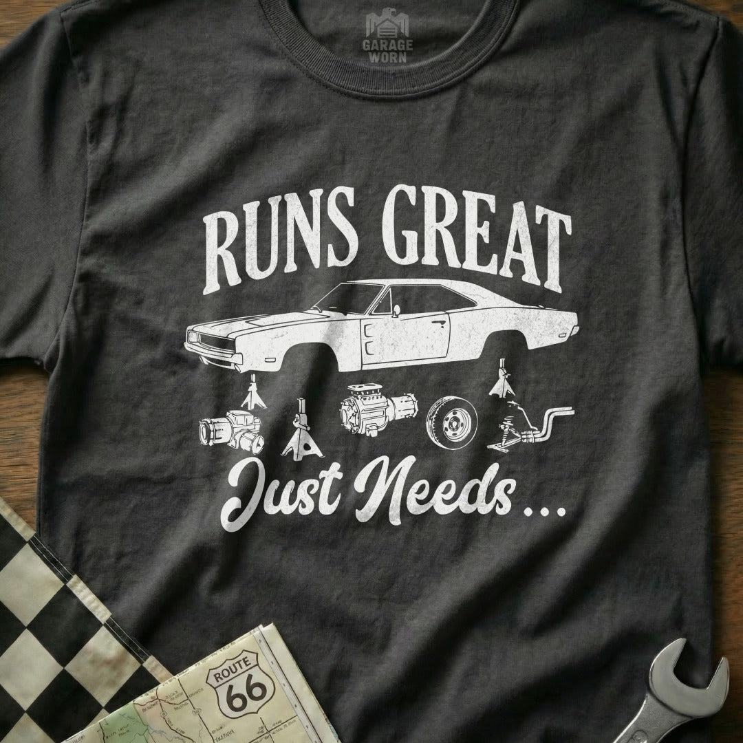 Runs Great Just Needs Car Parts Graphic T-shirt