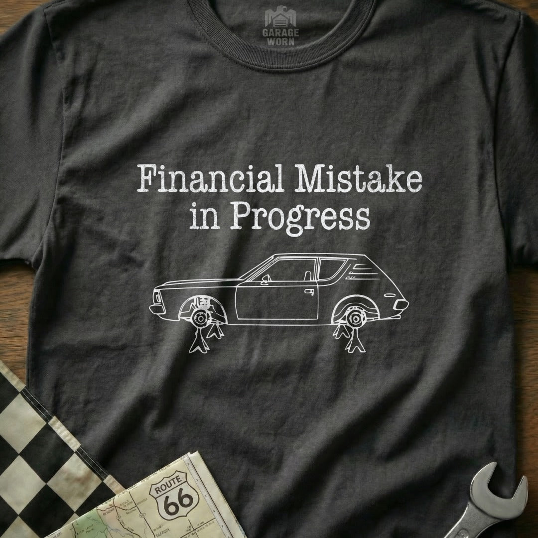 Financial Mistake in Progress Car Graphic T-shirt