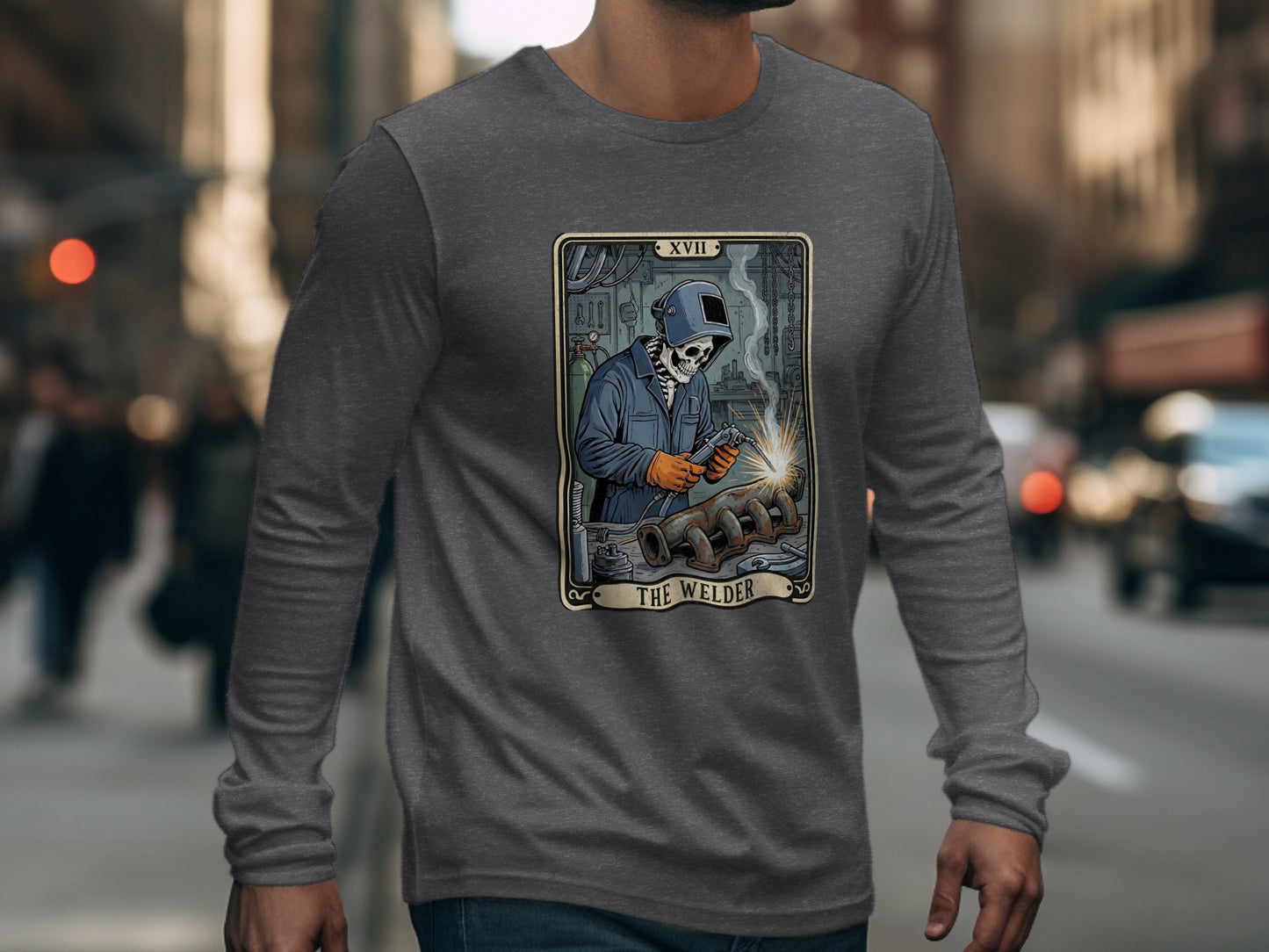 The Welder Skeleton Graphic Long Sleeve Shirt