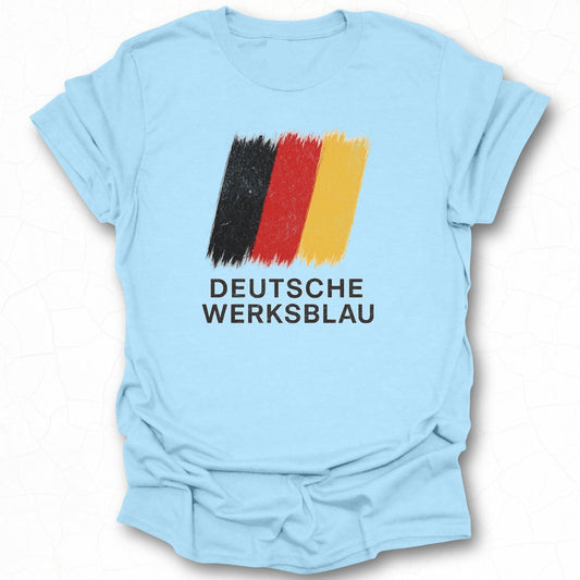Bold Wide Brush Strokes Deutsche Werksblau Shirt