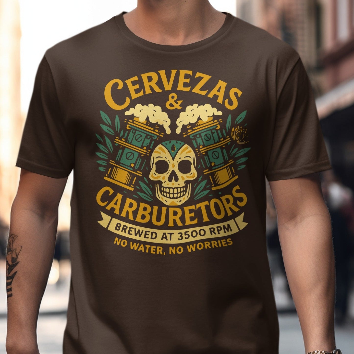 Cervezas and Carburators Graphic Tee Shirt product