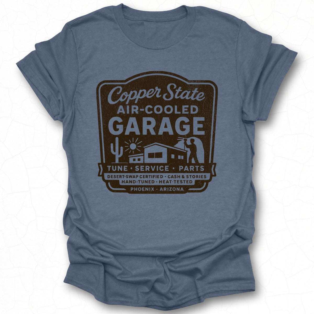 Copper State Air-Cooled Garage T-shirt with Classic Design
