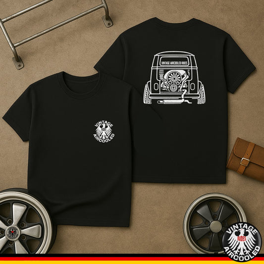 Vintage Aircooled Rides Black Car Graphic T-Shirt product