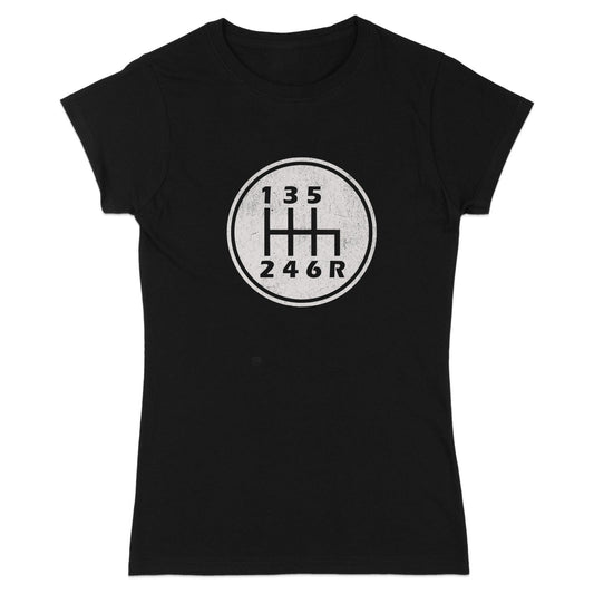 Classic Black Manual Gear Shift Design T-Shirt