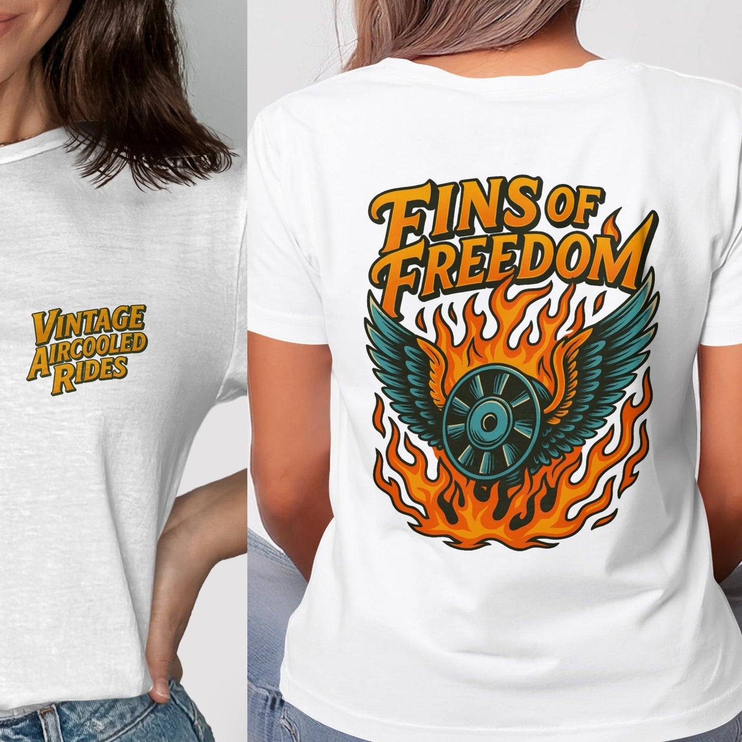 Vintage Aircooled Rides Fins of Freedom T-shirt product type