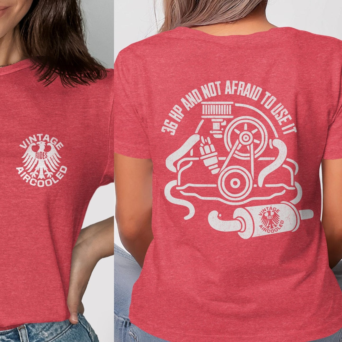 Vintage Aircooled 36 HP Graphic Textured T-Shirt product