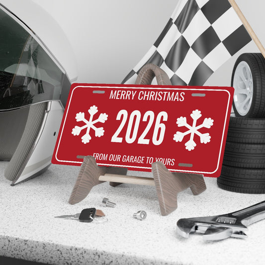 Merry Christmas 2026 Christmas License Plate - 12 x 6 in aluminum license plate