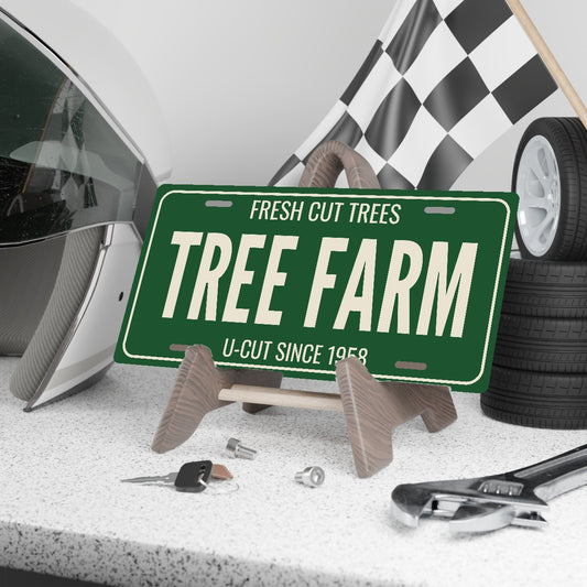 Fresh Cut Trees Tree Farm Christmas License Plate - 12 x 6 in aluminum license plate