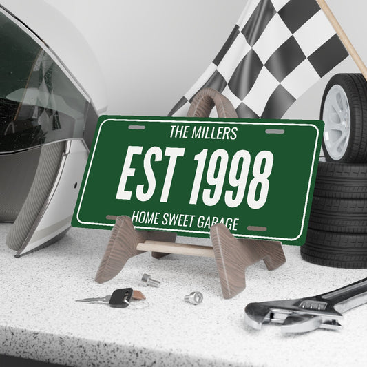 The Millers Est 1998 Personalized License Plate - 12 x 6 in aluminum license plate