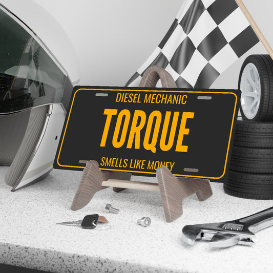 Diesel Mechanic Torque License Plate Sign - 12 x 6 in aluminum license plate