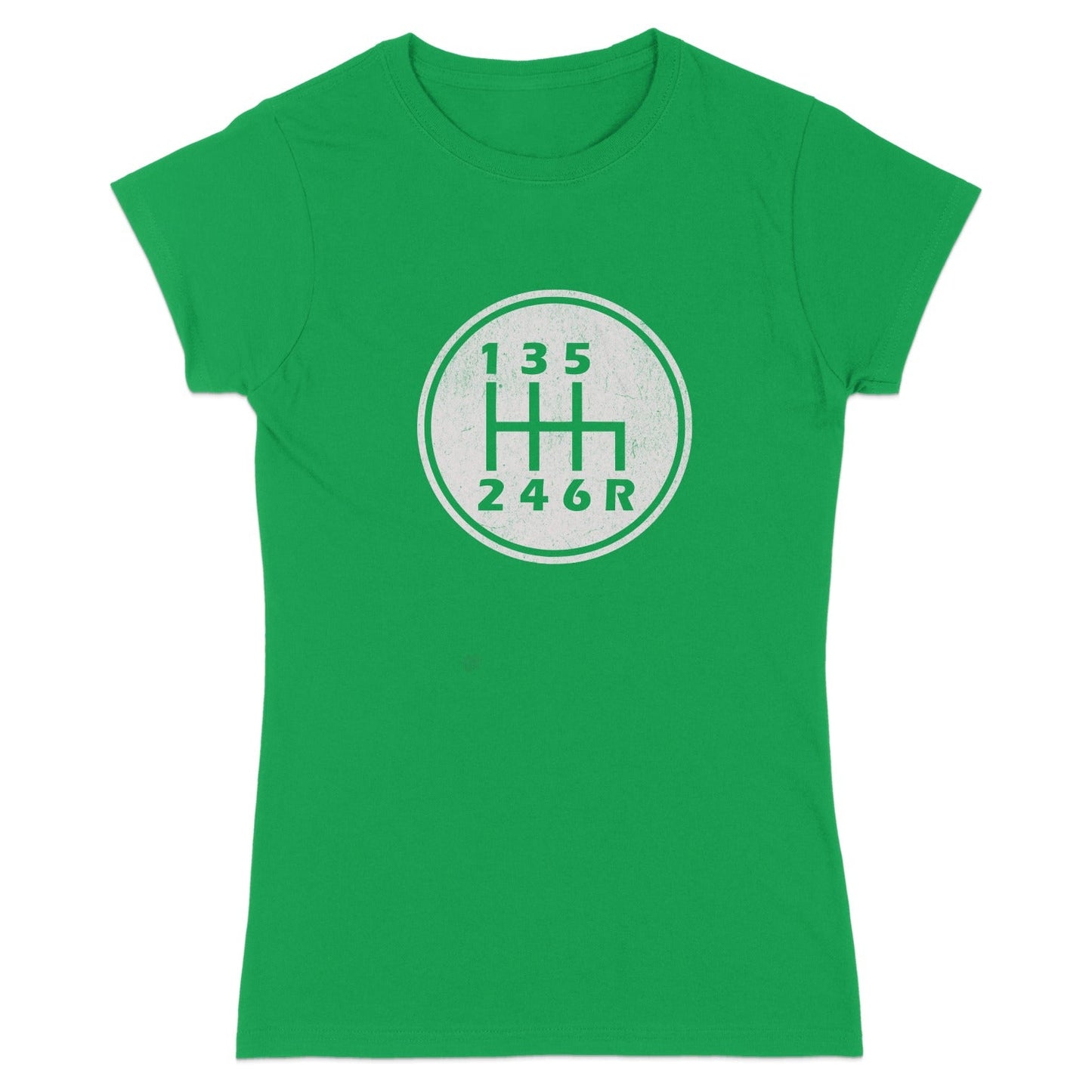 Gear Shift Manual Transmission Design Green Shirt