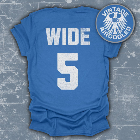 Vintage Aircooled Wide 5 Print on Blue Shirt product