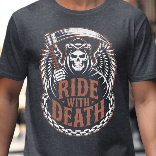 Grim Reaper Ride With Death Skull Chain T-shirt product