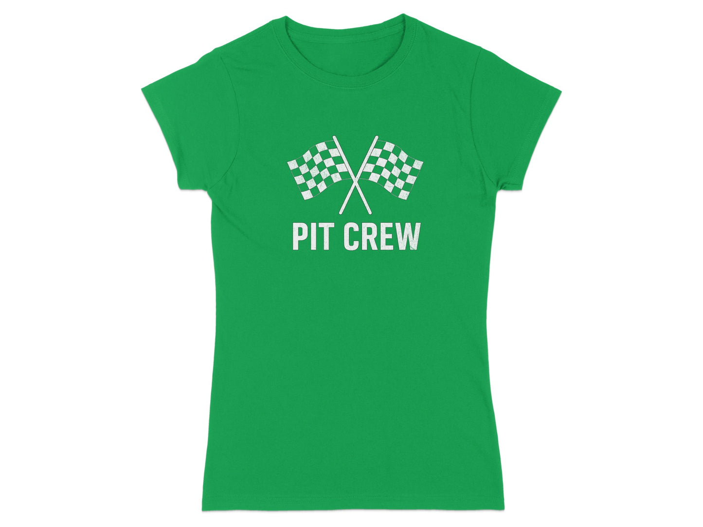 Pit Crew Racing Checkered Flags Graphic T-Shirt