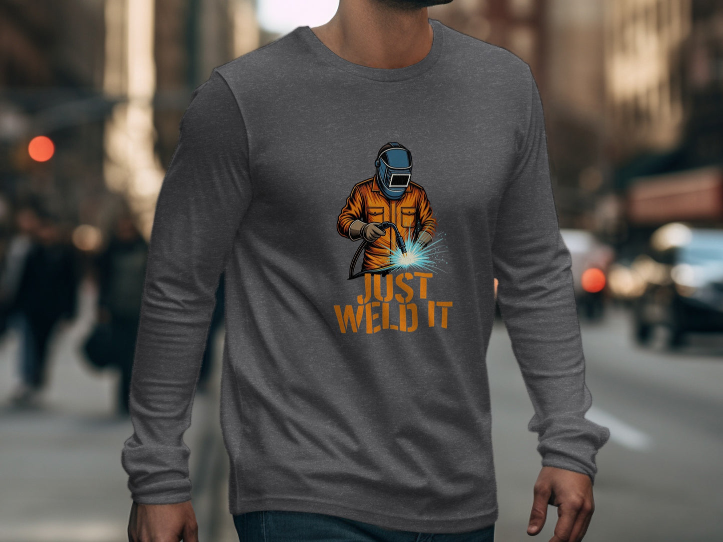 Just Weld It Welding Graphic Long Sleeve Shirt