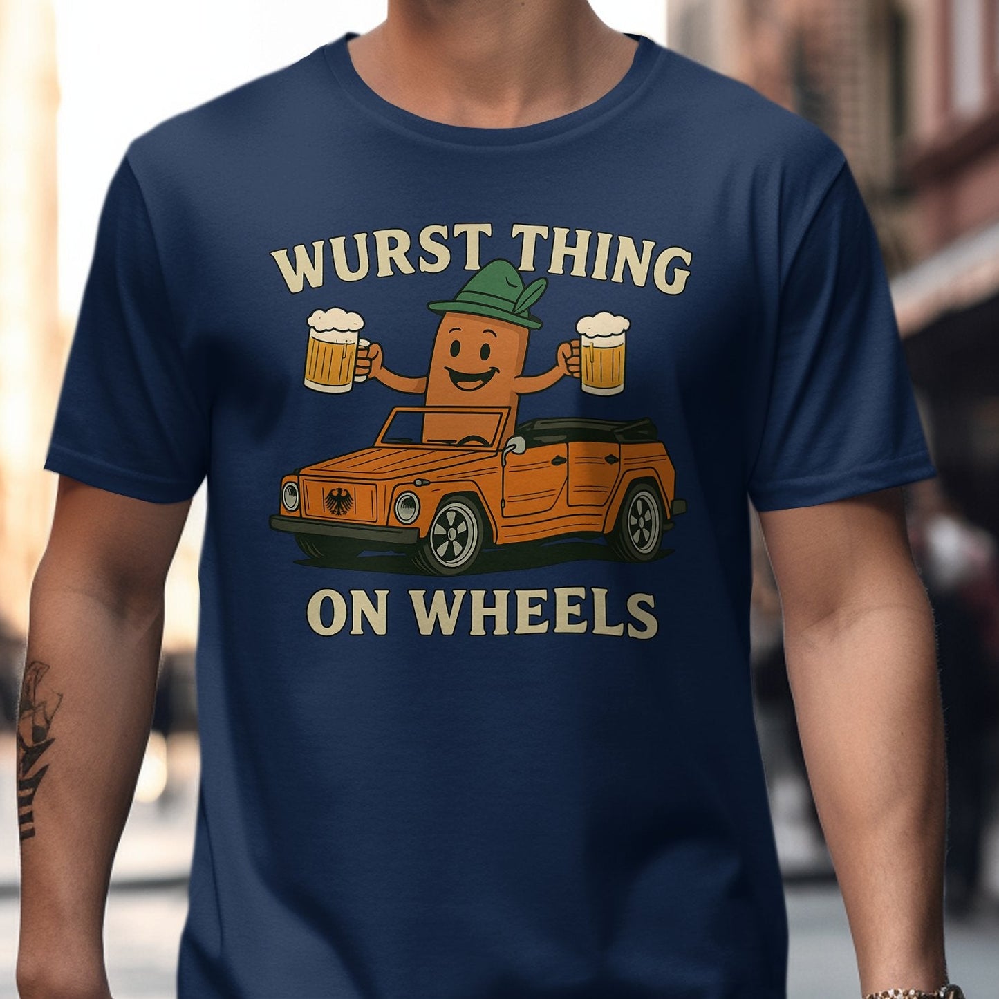 Wurst Thing On Wheels Funny Graphic Tee Shirt product