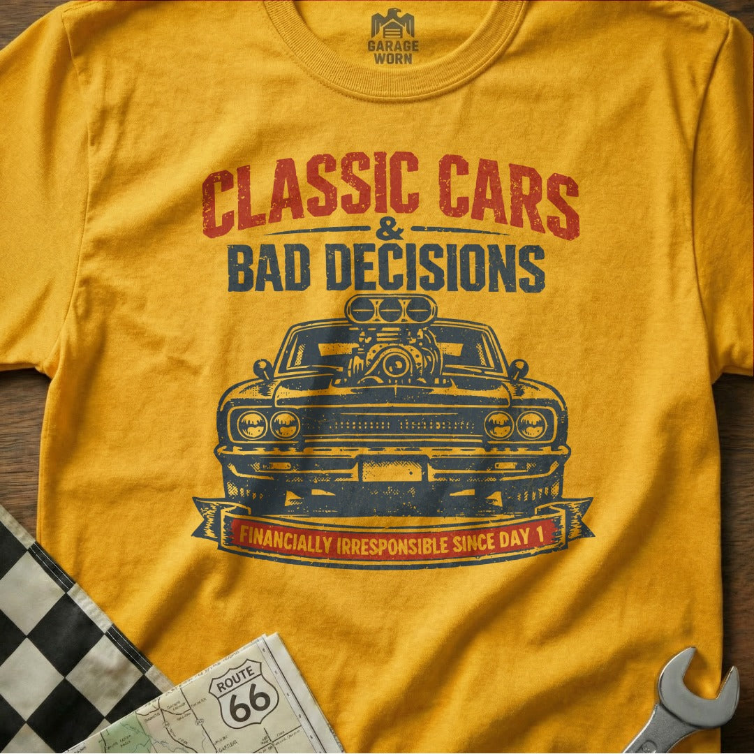 Classic Cars & Bad Decisions Graphic T-Shirt