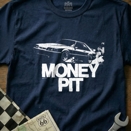 Money Pit Classic Car Enthusiast Graphic Tee Shirt