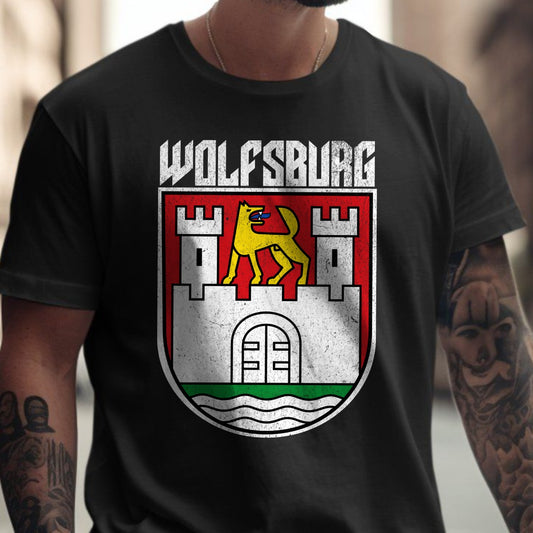 Vintage Style Wolfsburg City Crest T-shirt