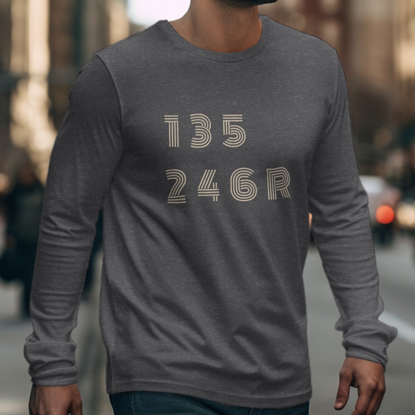 Unique Number Design Graphic Long Sleeve Shirt Product
