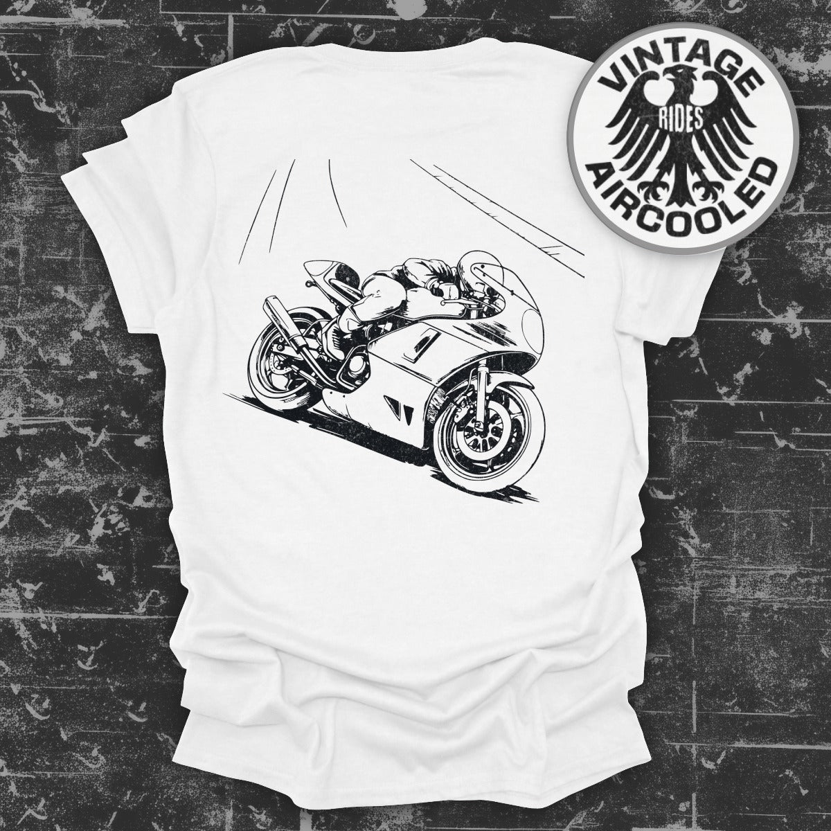 Retro Motorcycle Design White Shirt product