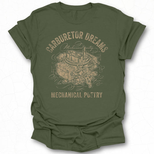 Carburetor Dreams Mechanical Poetry T-shirt