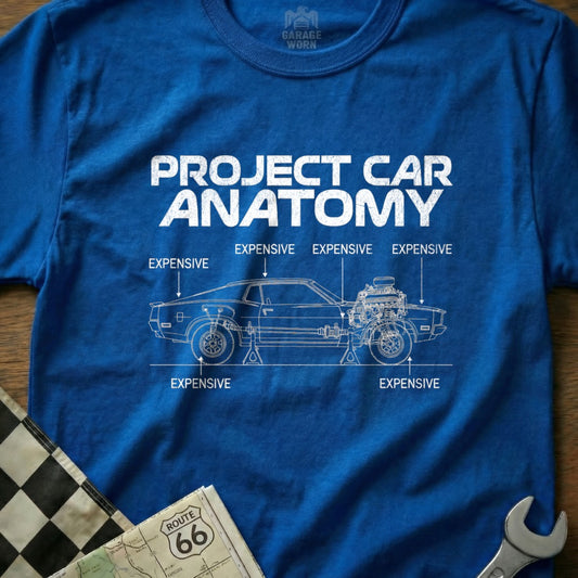 Project Car Anatomy Expensive Parts Graphic Tee