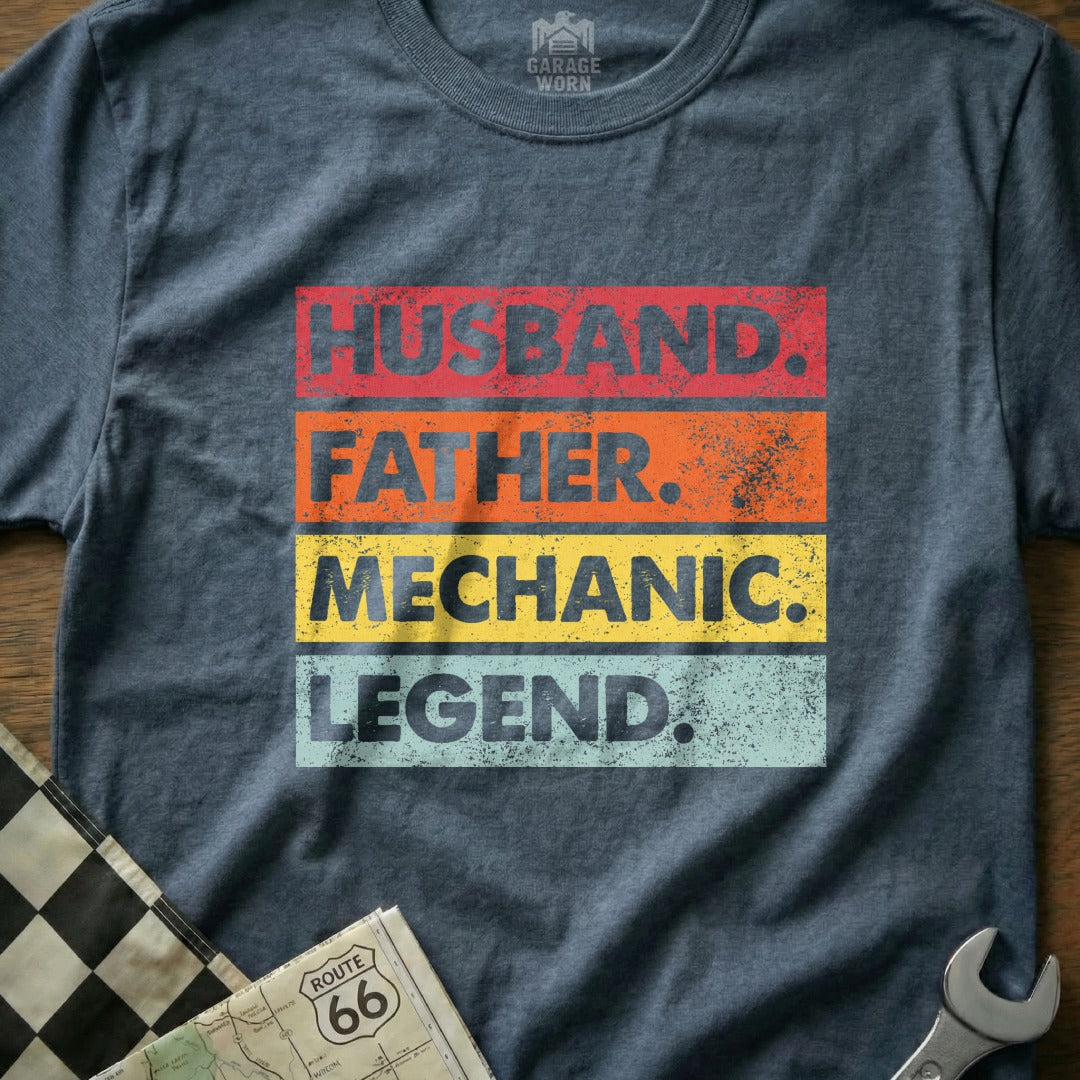 Husband Father Mechanic Legend Graphic T-Shirt
