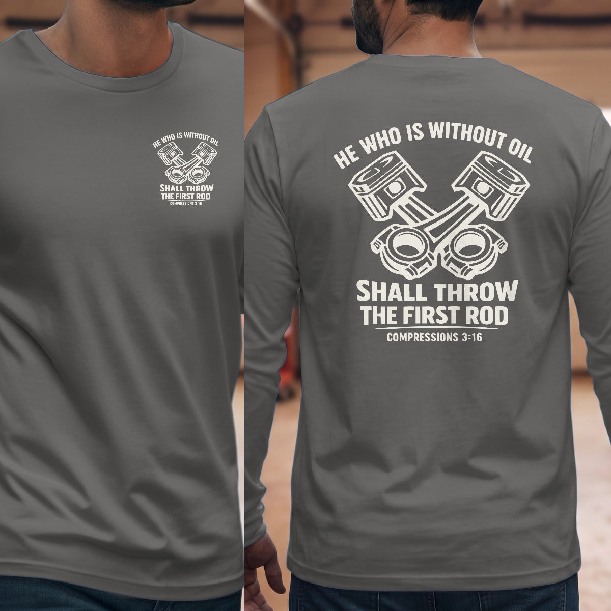 Graphite Heather | Left Chest + Back