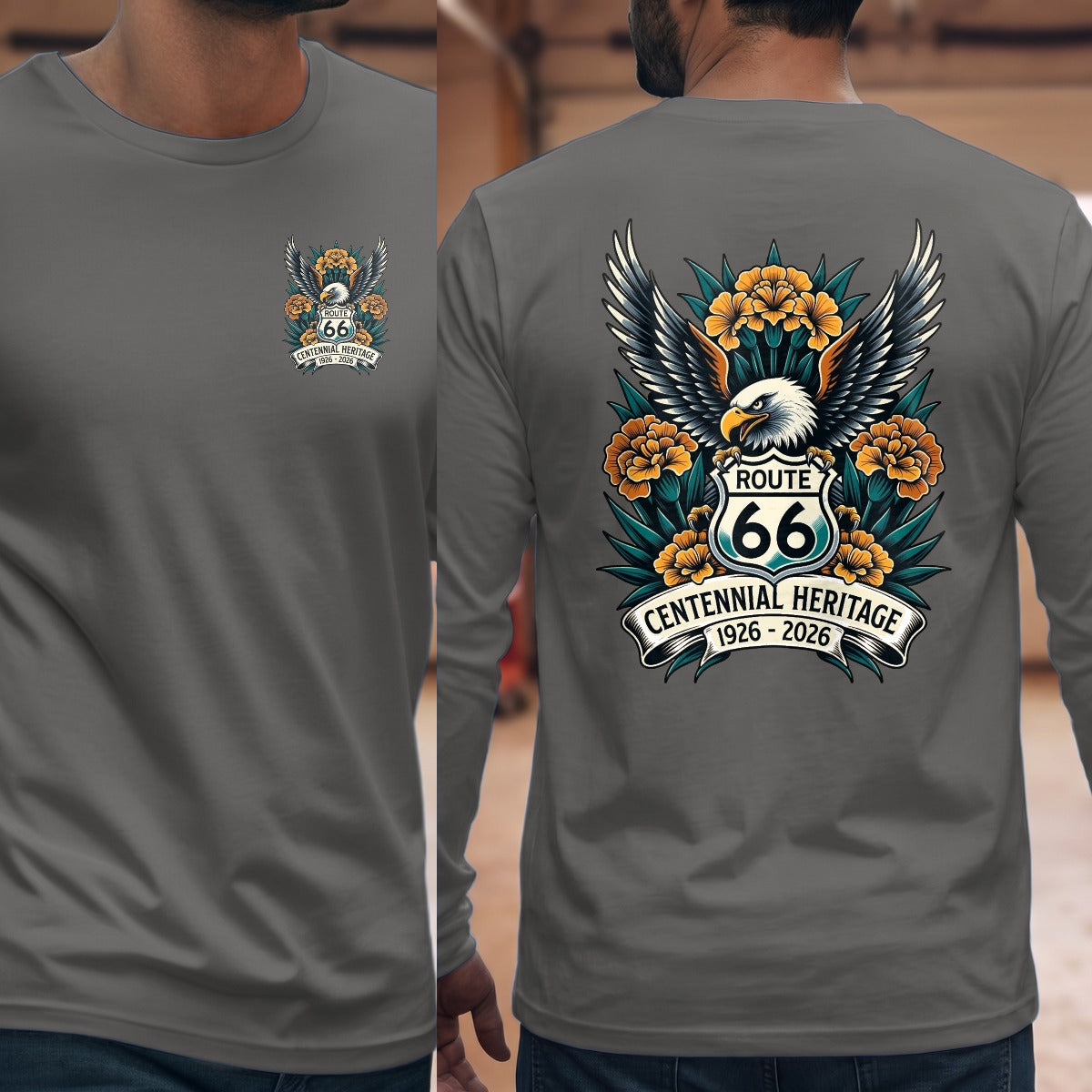 Graphite Heather | Left Chest + Back