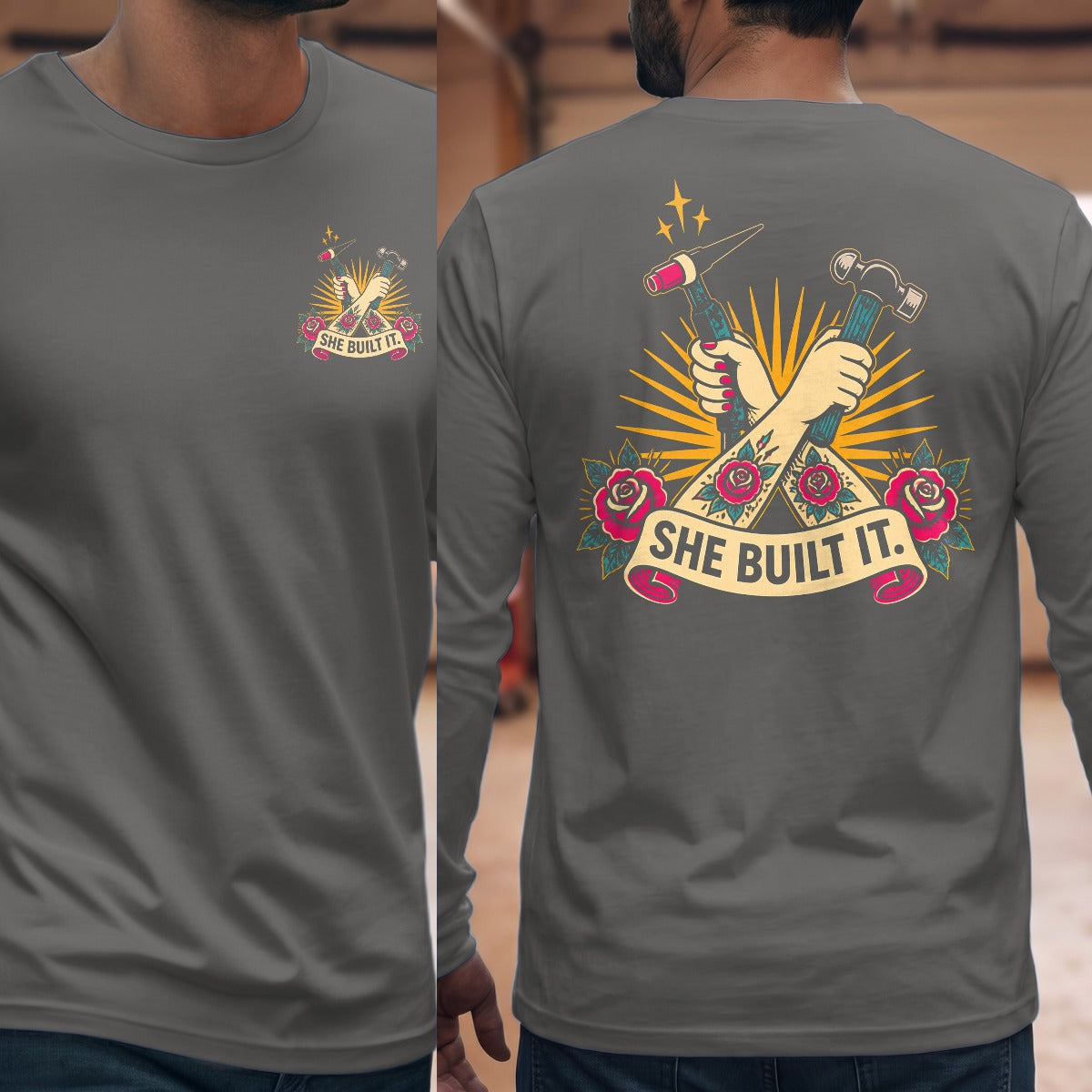 Graphite Heather | Front & Back