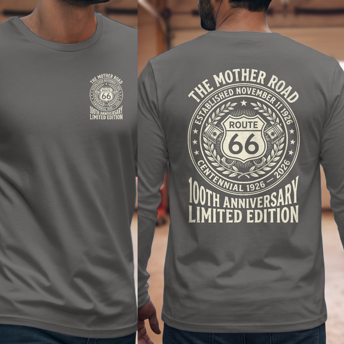 Graphite Heather | Left Chest + Back
