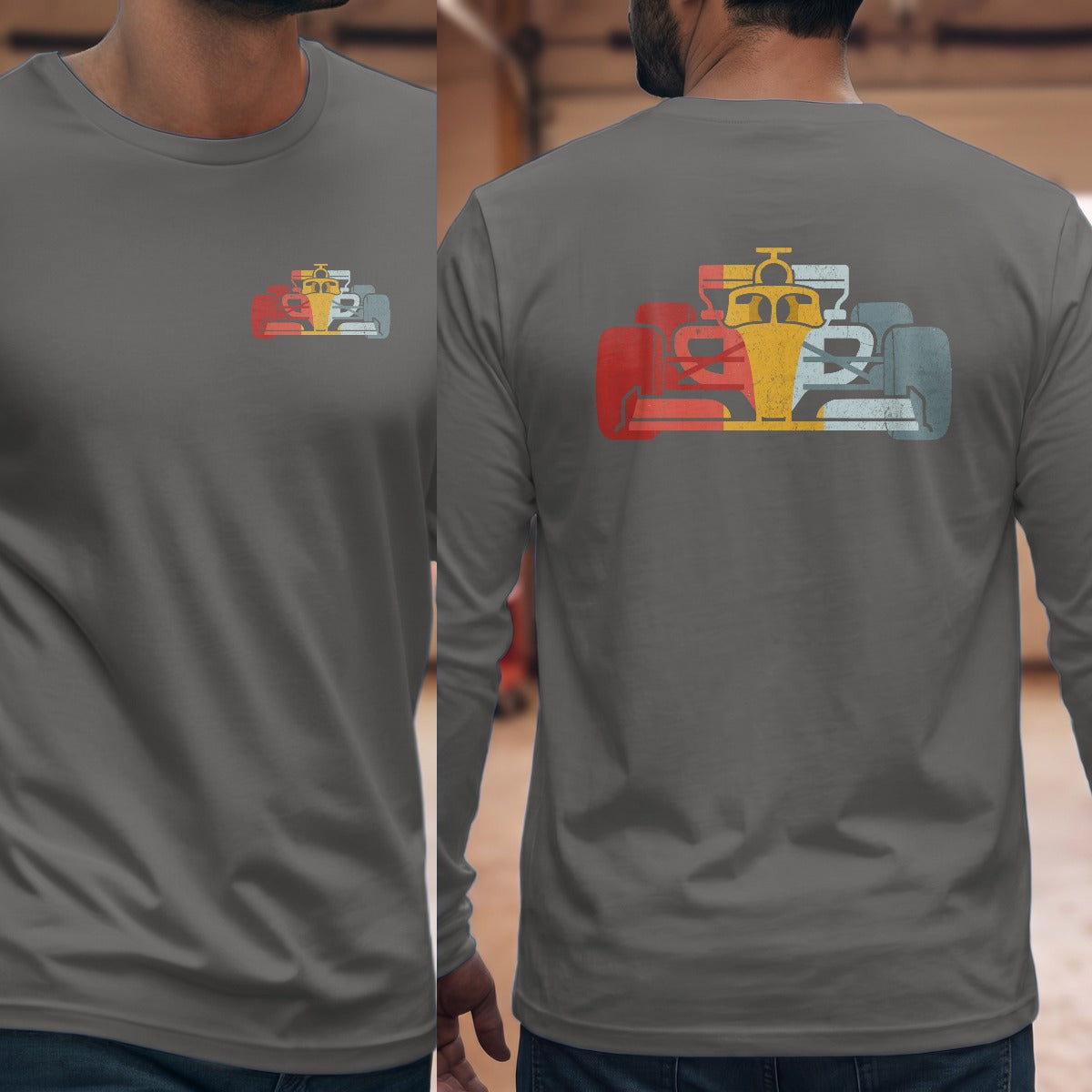 Graphite Heather | Left Chest + Back