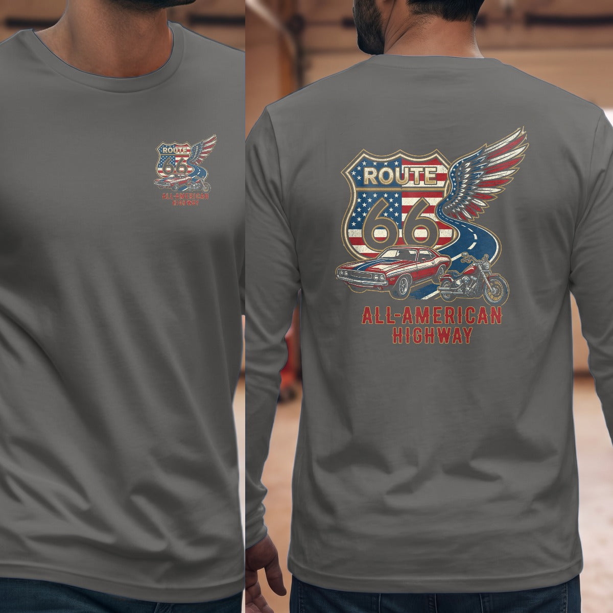 Graphite Heather | Left Chest + Back