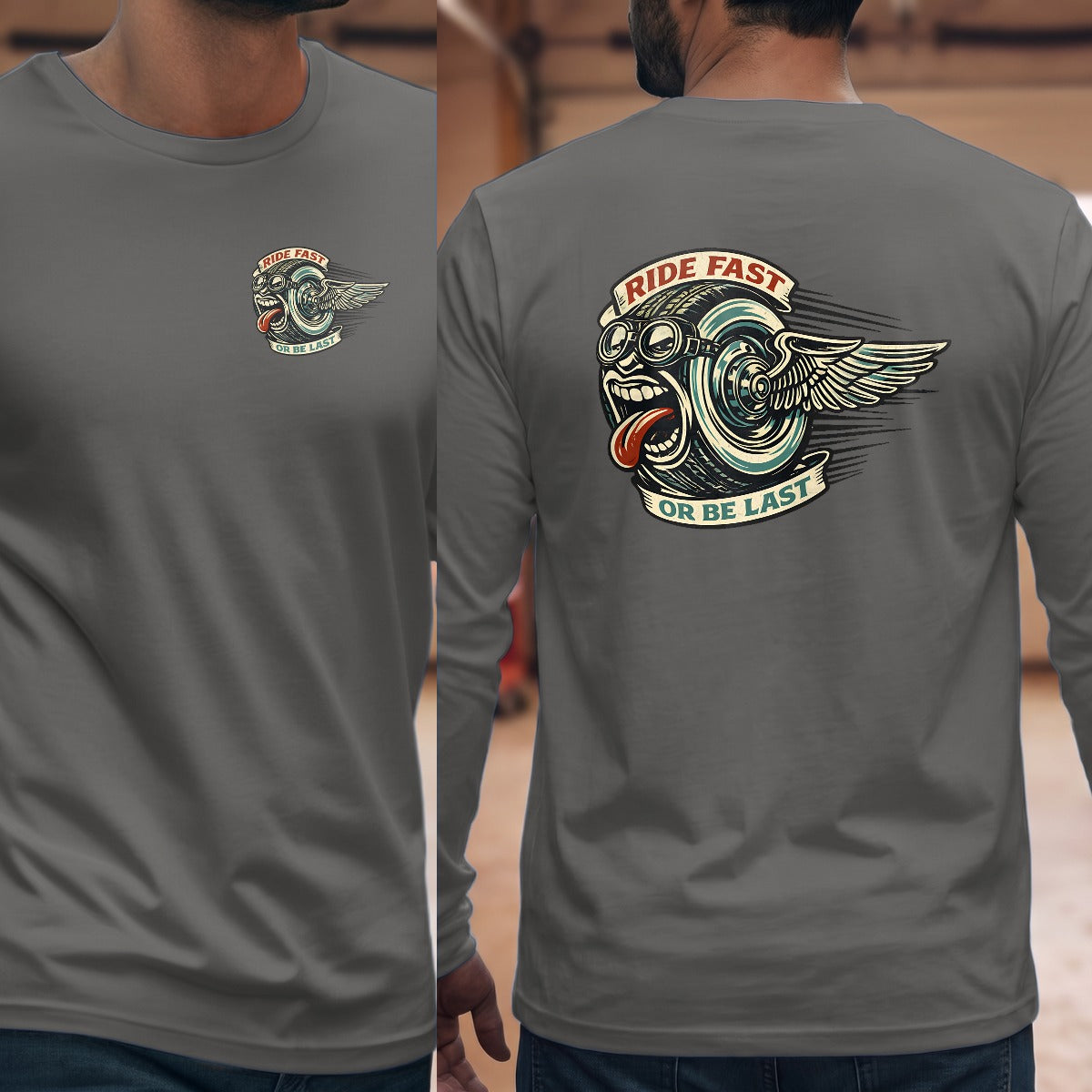 Graphite Heather | Left Chest + Back