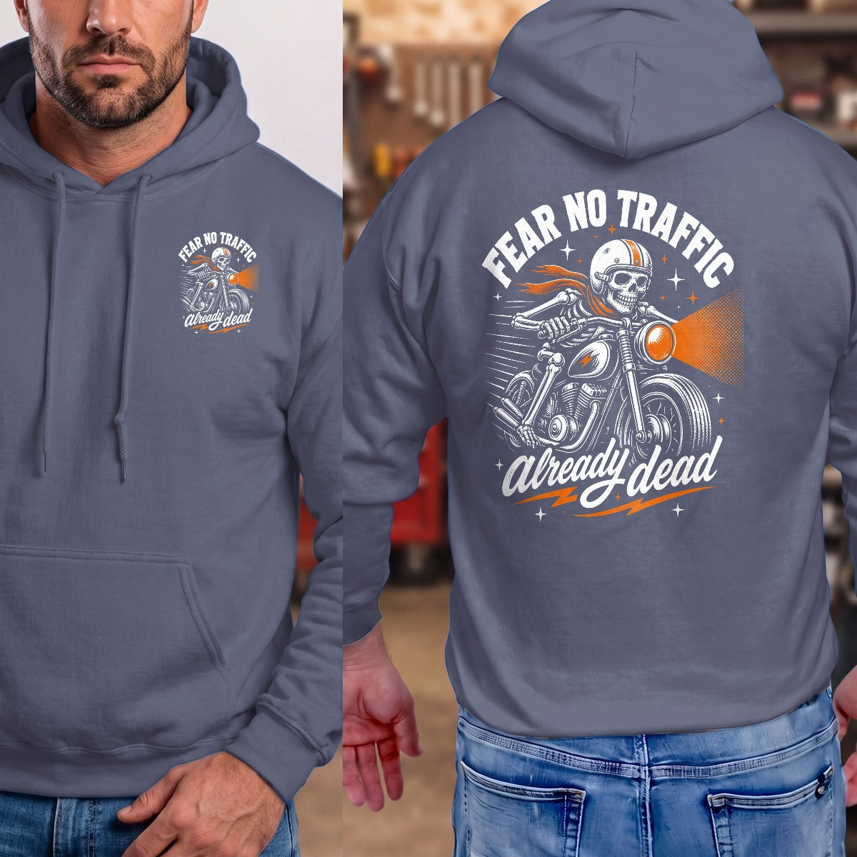 Heather Navy | Front & Back