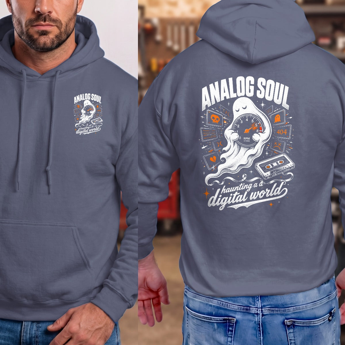 Heather Navy | Front & Back