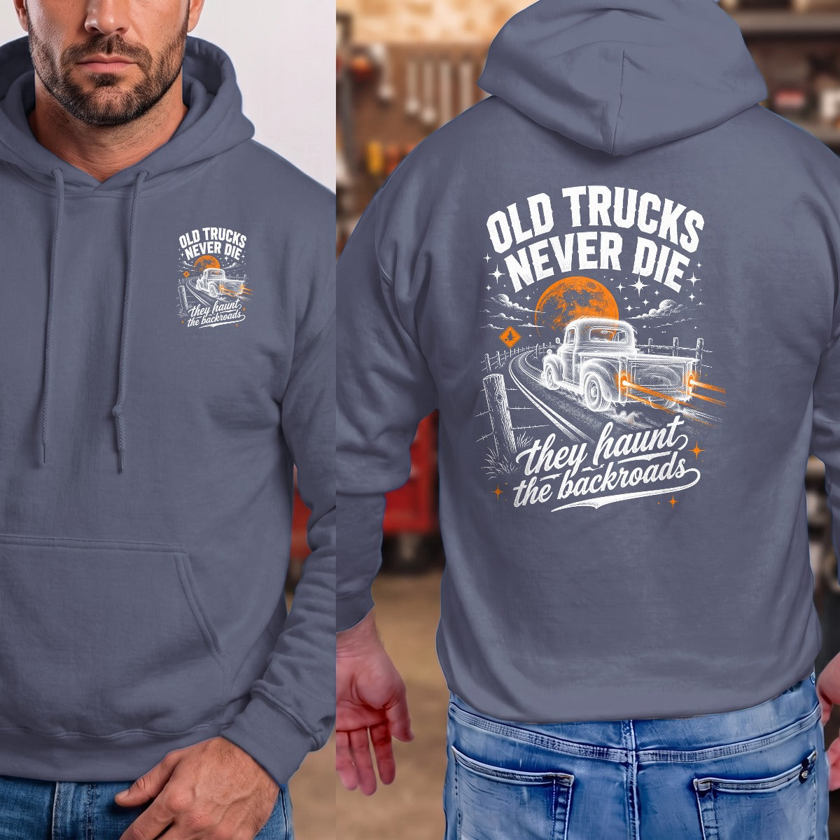 Heather Navy | Front & Back