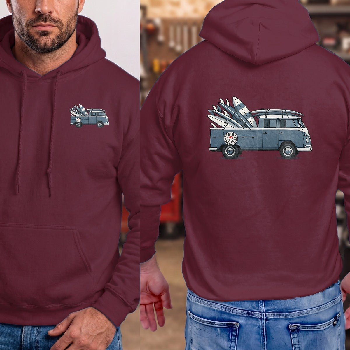 Maroon | Left Chest + Back