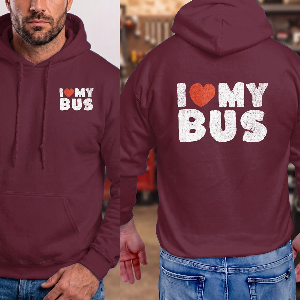 Maroon | Left Chest + Back