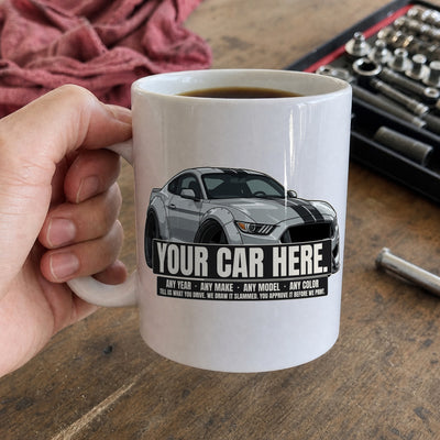 Mug with a customer's car
