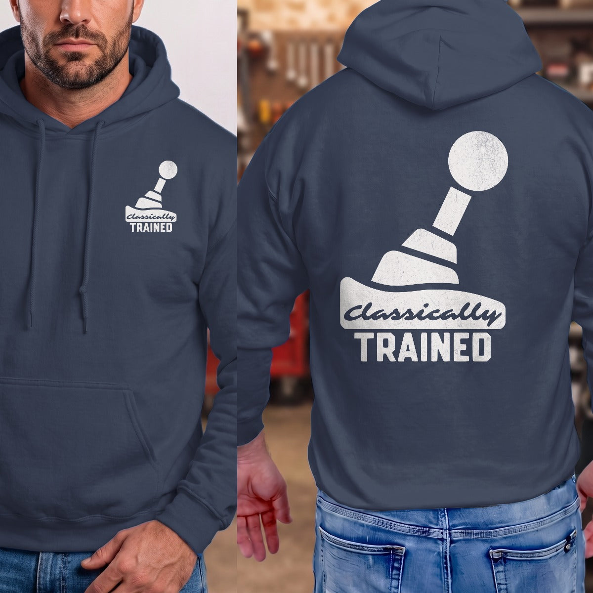 Navy | Left Chest + Back