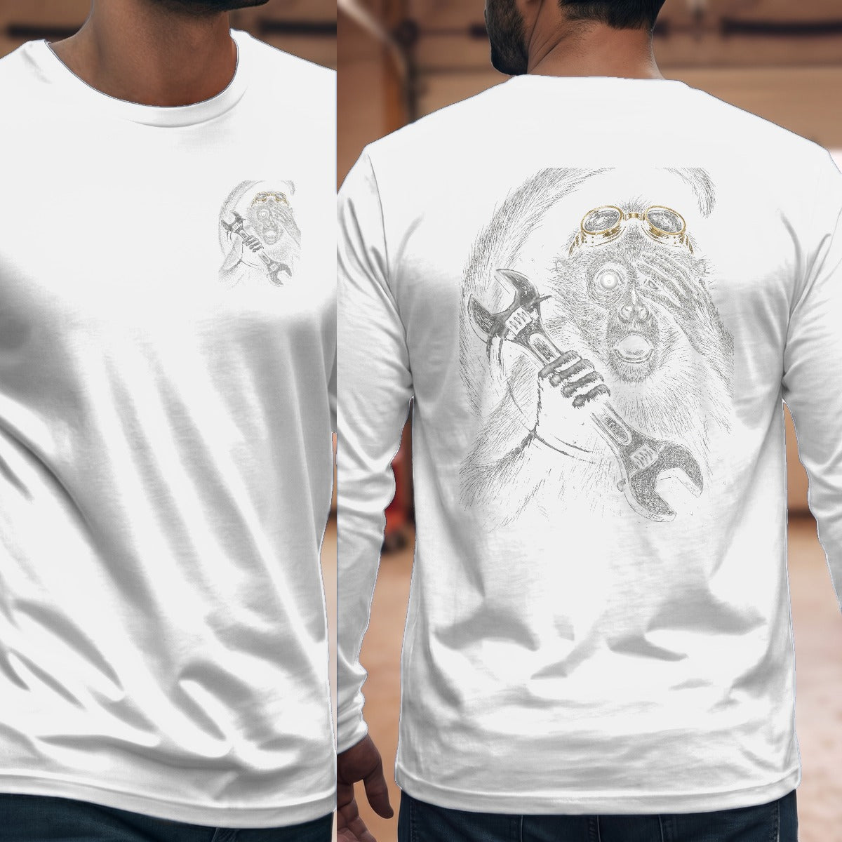 White | Left Chest + Back