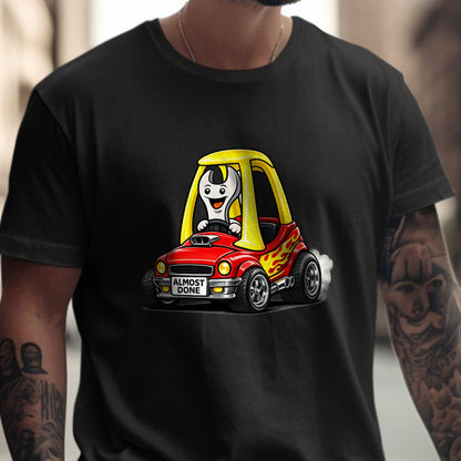 Almost Done Cartoon Car Racing T-shirt